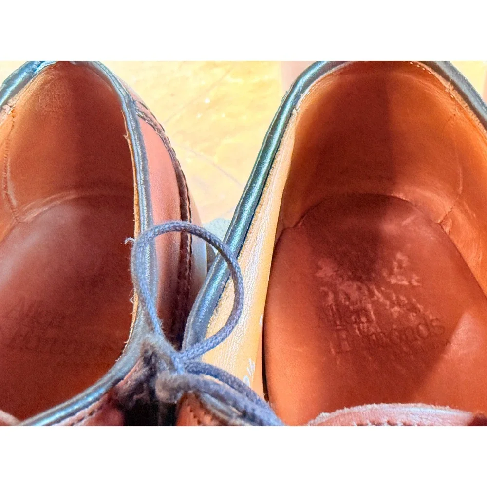 Allen Edmonds Stockbridge‎ Split Toe Derby Shoes Brown Leather 9.5 D USA